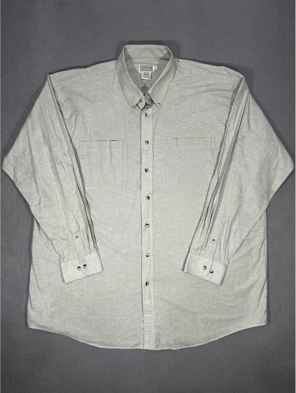 American Copper Canyon Men’s 4XLT Button Down Shirt Beige Big Tall Cotton Blend